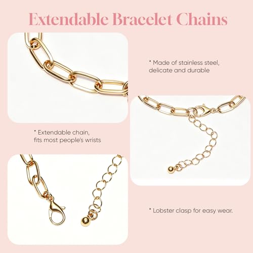 WDXIUE Friendship Bracelet Making Kit, DIY Jewelry Making Kit for Craft Night Beginners, Personalized Charms Birthday Gift with 12 Set Anti-Tarnish Chains & 78 Pcs Letters Charms