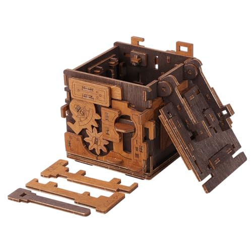 WOODEN.CITY Escape Room Puzzle Box – 3D Wooden Puzzle Box for Adults & Teens, Brain Teaser Puzzle Box Secret Lock Box with Cluebox Mechanism – Mechanical Wood Puzzle Box Kit, Unique Puzzle Boxes Gift