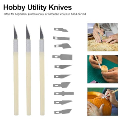 SUPVOX Craft Hobby Knife Set with Non-Slip Handles, 13 Pcs