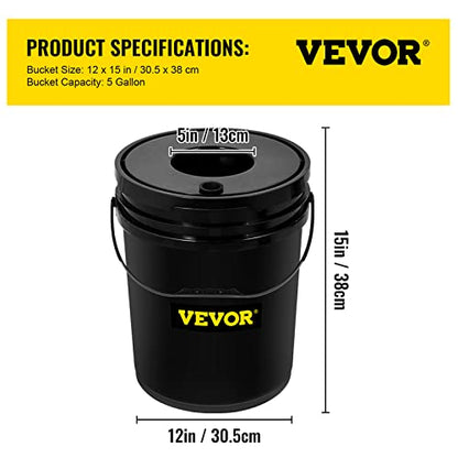 VEVOR DWC Hydroponic System, 5 Gallon 4 Buckets, Deep Water Culture Growing Bucket, Hydroponics Grow Kit with Pump, Air Stone and Water Level Device, for Indoor/Outdoor Leafy Vegetables - style: 4 Buckets