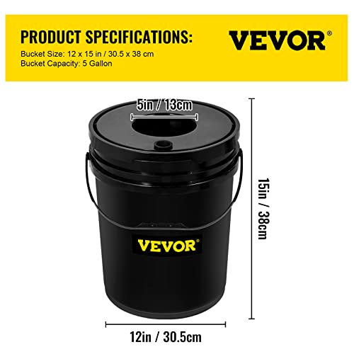 VEVOR DWC Hydroponic System, 5 Gallon 4 Buckets, Deep Water Culture Growing Bucket, Hydroponics Grow Kit with Pump, Air Stone and Water Level Device, for Indoor/Outdoor Leafy Vegetables - style: 4 Buckets