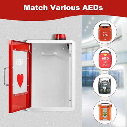 AED Cabinet Wall Mount Magnetic Door with AED Sign Included