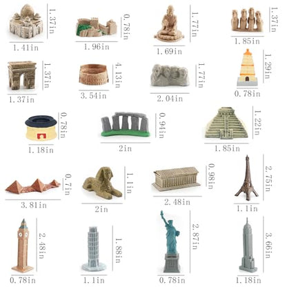 ONEST 20 Pieces Mini World Building Model Playsets Famous Architecture Figurines Toys for Boys and Girls - style: A Set