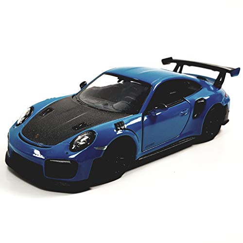 KiNSMART 2010 Porsche 911 GT2 RS Aqua Blue 1/36 Scale Diecast Metal Model Toy Sports Car - color: Blue
