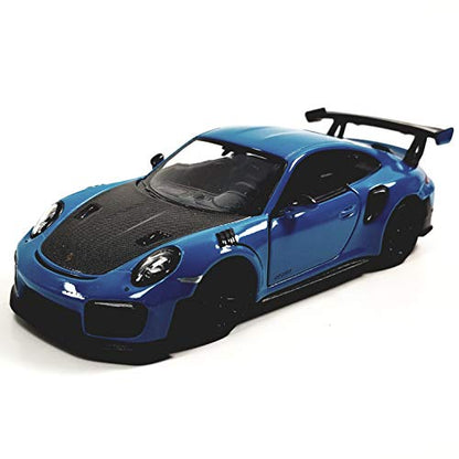 KiNSMART 2010 Porsche 911 GT2 RS Aqua Blue 1/36 Scale Diecast Metal Model Toy Sports Car - color: Blue