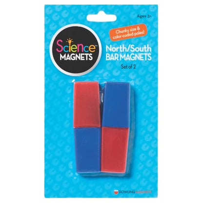 Dowling Magnets - 712 North/South Bar Magnets (3.13 inches Long x 1 inch Wide x .38 inch Thick), Set of 2