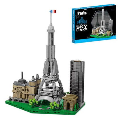 Architecture Paris Skyline Building Set 3D Collection Model, Iconic Eiffel Tower Building Model Home Office Décor, Unique Collectible Gift for Adults Travel or Architecture Enthusiasts - style: Paris Skyline