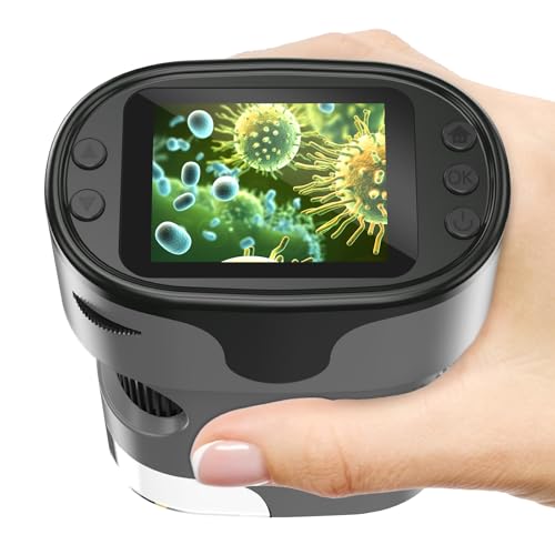 Kids Digital Microscope Science Gift: Complete STEM Toy Kit for Ages 4-12 - color: Grey