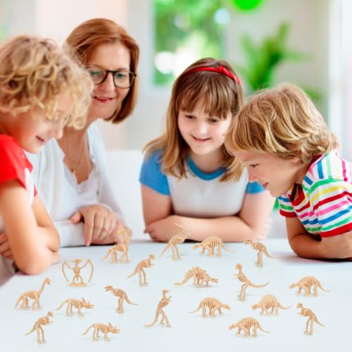 60 PCS Dinosaur Fossil Skeletons, Assorted Dinosaur Skeleton Toys Figures for Science Play Dino Sand Dig Party Favor Decorations - style: dino skeletonA