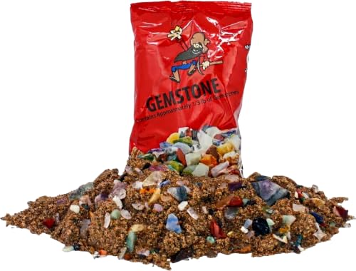 Red Gemstone Mining Bag with Real Gems, Crystals & Rough Stones | 2.5 lb
