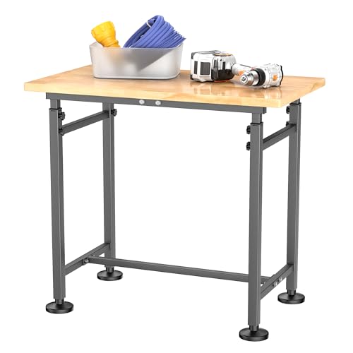EVERHANGER Workbench for Garage, Adjustable Height Work Table - size: Small