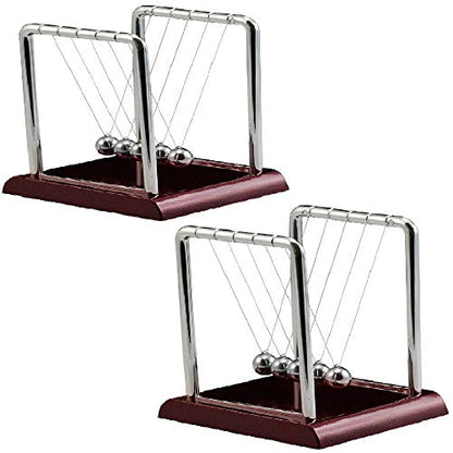 2pcs 13x11x13cm Development Educational Desk Gift Newtons Cradle Steel Balance Ball Physics Science Pendulum (2pcs 13.5x11.5x13.5cm)