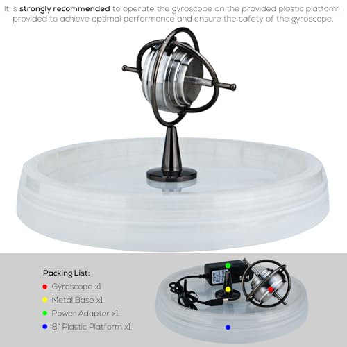 DjuiinoStar Super Precision Electric Gyroscope: 12,000-13,000 RPM for 15-20 Minutes (Black)