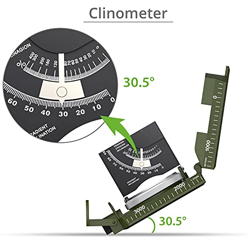 Proster Lensatic Sighting Compass IP65 Waterproof with Clinometer Bag - color: Camouflage Compass