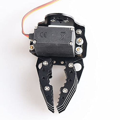 Professional Metal Robot Arm/Gripper/Mechanical Claw/Clamp/Clip with High Torque Servo, RC Robotic Part Educational DIY for Arduino/Raspberry Pie, Science STEAM Maker Platform (Black) - color: Black