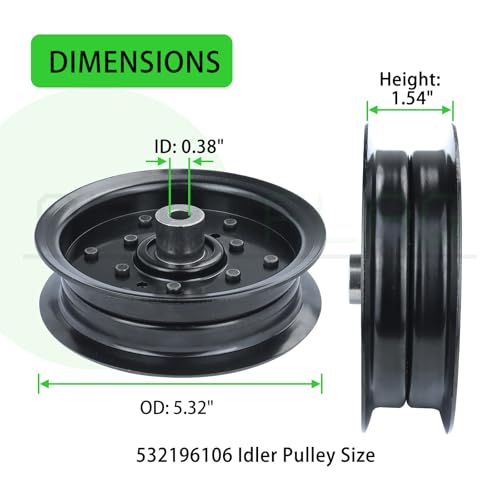 532196106 Idler Pulley for Husqvarna/Craftsman 54" 46" Z254 Decks - color: A01 1x532196106