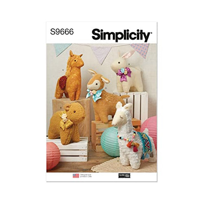 Simplicity SS9666OS Plush Animals by Elaine Heigl OS (ONE Size)