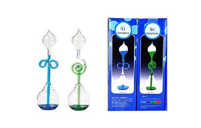 C&H Solutions Glass Hand Boiler Science Demonstration Device, Heat Transfer & Thermodynamics Experiment, Office Desk Display, Educational Physics Demonstration, Green & Blue, 2 Pack