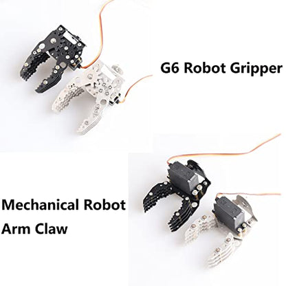 Professional Metal Robot Arm/Gripper/Mechanical Claw/Clamp/Clip with High Torque Servo, RC Robotic Part Educational DIY for Arduino/Raspberry Pie, Science STEAM Maker Platform (Silver) - color: Silver