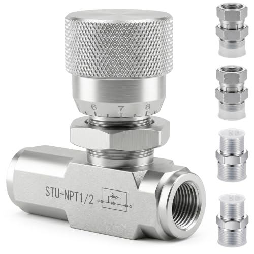 1/2" NPT Hydraulic Flow Control Valve,One-Way Adjustable Speed - style: 1/2"
