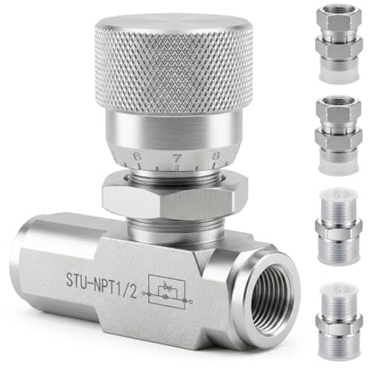 1/2" NPT Hydraulic Flow Control Valve,One-Way Adjustable Speed - style: 1/2"