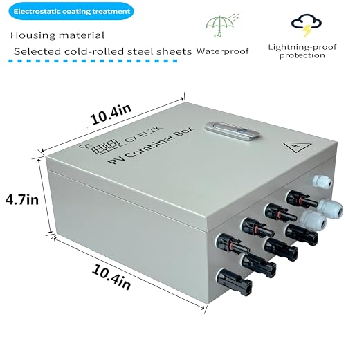 Hardcover Solar Combiner Box with 4 Strings, 80 A Circuit Breakers. This pv Combiner Box is Suitable for Off-Grid Solar Power High-Power Version - size: 4 string 80A