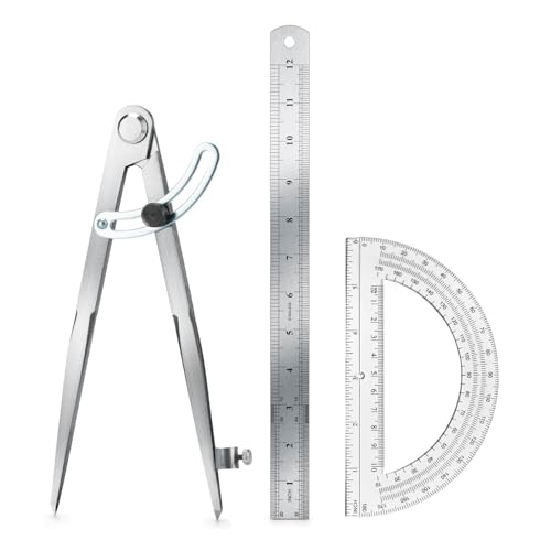 12 Inch Compass Geometry Tool Drawing Compass with Rulerr - size: 12 inches