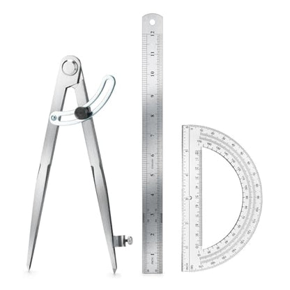 12 Inch Compass Geometry Tool Drawing Compass with Rulerr - size: 12 inches