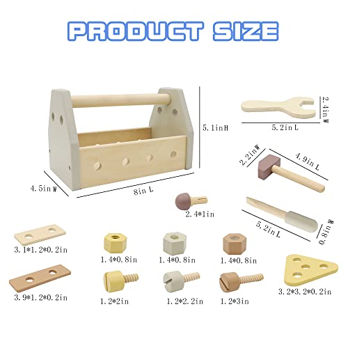 Montessori Wooden Tools Kit Toddler Educational Toy Set - color: Yellow