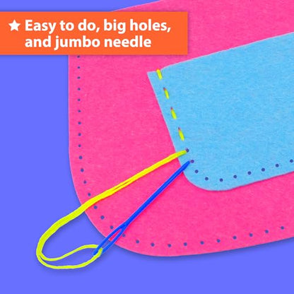 KRAFUN Sewing Bag Kit for Beginner Kids - 6 Animal Themed Projects Age 6+