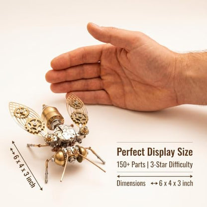 Mechanical Metal 3D Bumblebee Model Kits Puzzle for Adults Insect Steampunk Assembly DIY 150+Pcs 3 Hours Build Time Desk Decor Christmas & Birthday Gift for Hobbyists Men(Bumblebee) - style: Bumblebee