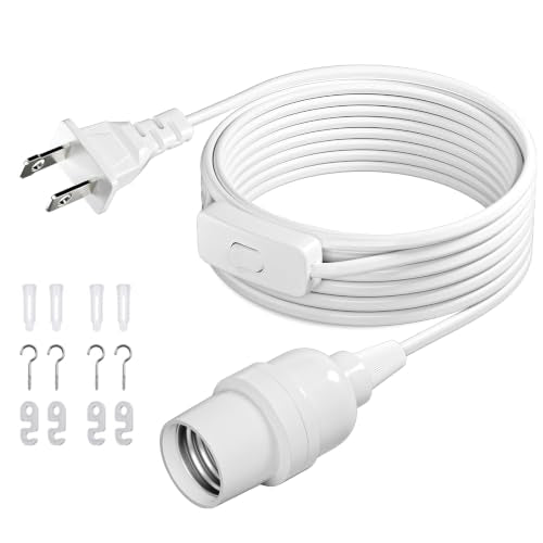 DiCUNO Pendant Light Cord, for Hanging Paper Lantern, 13 Ft, White, 1-Pack - style: 13ft - White