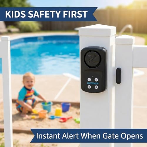 Hendun Pool Gate Alarm Outdoor with Remote, 140Db Waterproof Ip67, 2 Pack - color: 2 pack