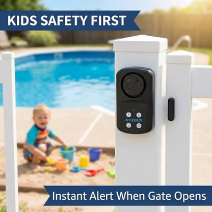 Hendun Pool Gate Alarm Outdoor with Remote, 140Db Waterproof Ip67, 2 Pack - color: 2 pack