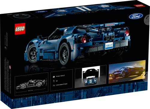 LEGO Technic 2022 Ford GT Building Set for Adults - Collectible Kit W/Authentic Features, Ages 18+ - 1:12 Scale - Gifts for Men & Women - Display as Bedroom or Home Decor - 42154