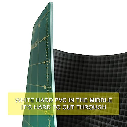 NEWBRAUG 36'' × 48'' Large Self Healing Cutting Double Sided 5-Ply Mat, Big Cutting Board for Rotary Cutting, Quilting, Sewing, Craft, Fabric & Scrapbooking(Green/Black) - color: Green & Black, size: 48"L x 36"W