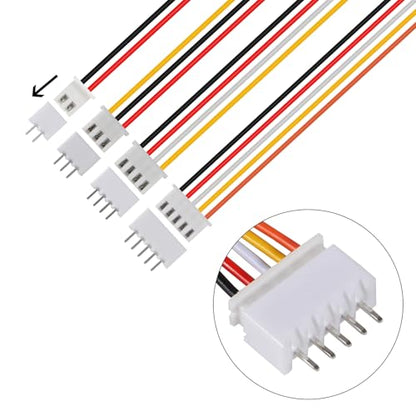 ACEIRMC 40Pairs JST-XH Connector Kit, XH 2.54mm 2/3/4/5 Pin Header Male and Female Connectors Plug Adapter with Flat Wire Cable 200mm 26AWG Compatible with JST XH (2/3/4/5P/Set) - color: 2/3/4/5P/Set