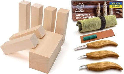 BeaverCraft BW7 Basswood Carving Blocks S15 Wood Carving Kit Wood Whittling Kit for Beginners Kids