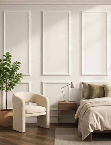 Peel and Stick Wall Molding Kit, 3 Set Pre-Cut Wainscoting Panels, 24x54in