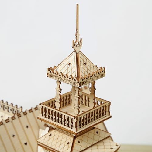 3D Wooden Puzzles for Adults, Country Villa Model Building Kit w/Light