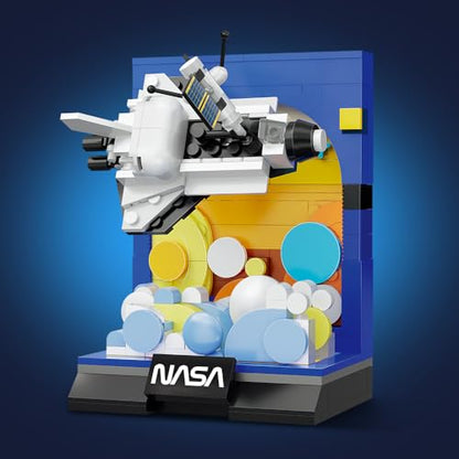 CaDA C56041W Space Shuttle Building Block Model, Space Exploration Series with Nassa Logo Display Base, White Spacecraft Creative Assembly Toy, Science and Education Collectible Ornaments 250 Pieces - color: C56041w