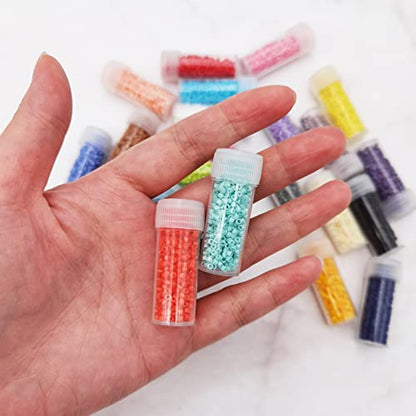 INSPIRELLE Uniform 120 Gram 12/0 (2mm) Cylinder Glass Seed Beads - color: 24x Opaque Colors