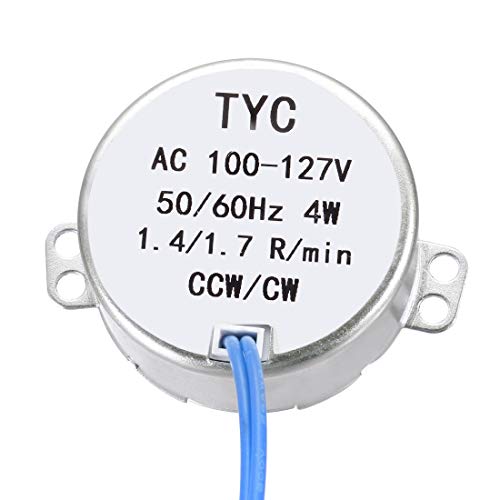 uxcell Synchronous Motor AC 100-127V 1.4-1.7RPM 50-60Hz CCW/CW 4W D Shaft - style: 1.4-1.7RPM