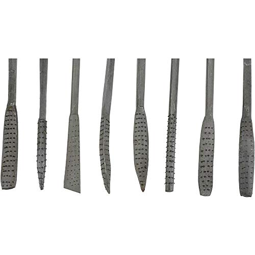 Steelex D2476 Riffler Rasp Set, 8-Piece, Silver