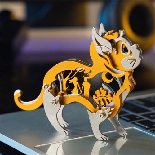 Dream Cat 3D Metal Puzzle, Orange, 37 Pieces - color: Dream Cat Orange