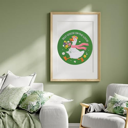 Louise Maelys Silly Goose Embroidery Kit for Beginners, Floral DIY Craft - color: Silly Goose