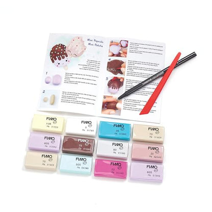 STAEDTLER FIMO Soft Polymer Clay Set: Foodie Fun, 12 Half Blocks, Sculpting Tool and Marker - Oven Bake Modeling Clay, Arts and Crafts for Beginners - style: Foodie Fun