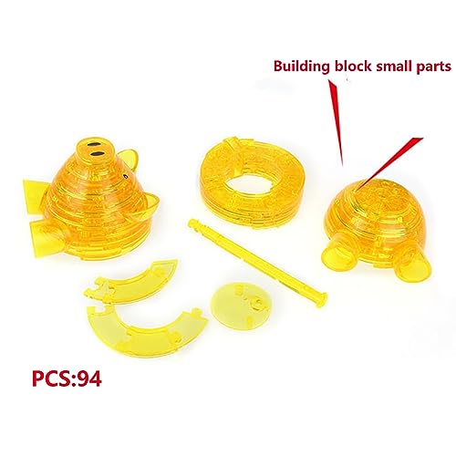 3D Crystal Pig Puzzle, Functions as a Piggy Bank, Crystal Puzzle Brainteasers for Puzzlers Ages 16 and Up, 94 PCS (Yellow) - color: Yellow-pig