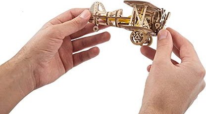 UGEARS Mini Biplane 3D Wooden Puzzles for Adults - Wooden Model Kits for Adults, DIY Craft Kit, Mechanical 3D Puzzle, for Aviation Enthusiasts and Puzzle Lovers - color: Mini Biplane