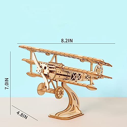 ROEOLNIL 3D Wooden Puzzle Assemble Toy-DIY Model Craft Kit-Home Decoration-Best Educational Birthday Day - color: Aircraft